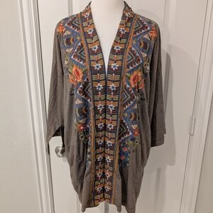 Johnny Was Floral Embroidered Kimono. Sz. Large